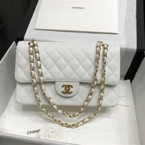 chanel white purse price|used white chanel purse.